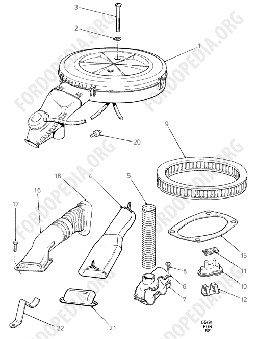 Koeln V6 engines 2.0/2.3/2.8 (1982-1989) - Air Cleaner