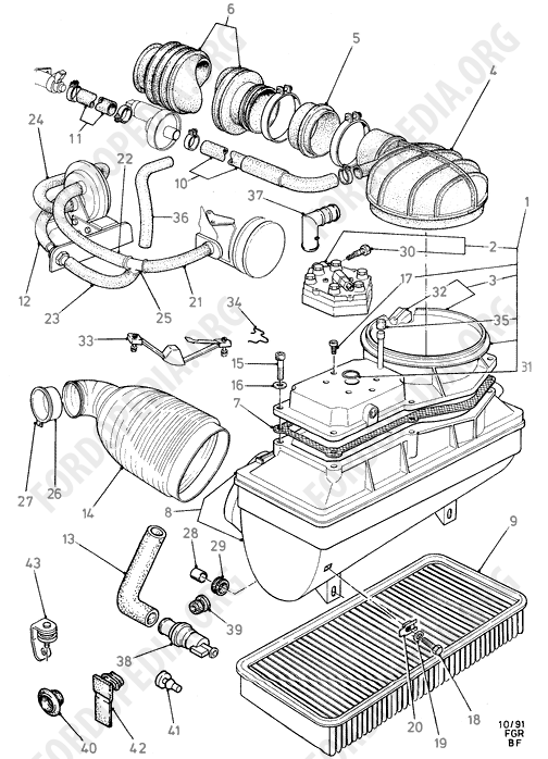 Koeln V6 engines 2.0/2.3/2.8 (1982-1989) - Air Cleaner & Fuel Mixture Control (TV28MFI)
