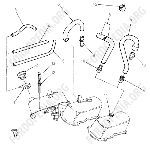 Koeln V6 engines 2.0/2.3/2.8 (1982-1989) - Crankcase Emission - Closed System