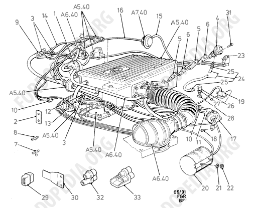 Koeln V6 engines 2.0/2.3/2.8 (1982-1989) - Emission Control (TV28MFI)