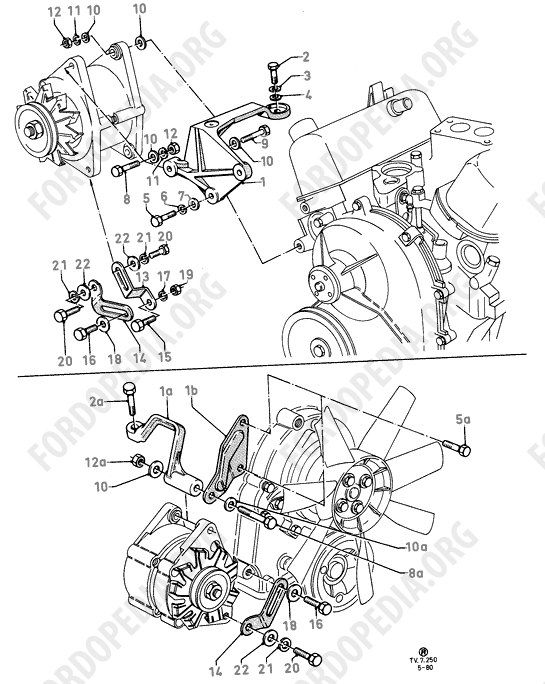 Koeln V6 engines 2.0/2.3/2.8 (1982-1989) - Alternator Mountings