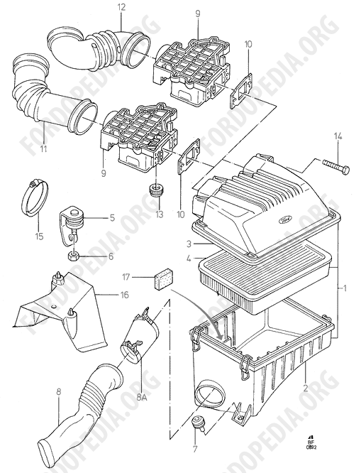 Koeln V6 engines 2.4/2.9 - Air Cleaner And Air Sensor