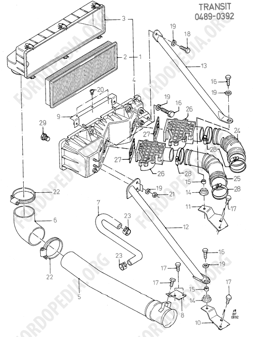 Koeln V6 engines 2.4/2.9 - Air Cleaner (TRANSIT 86)