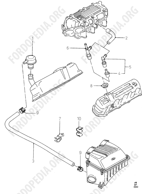 Koeln V6 engines 2.4/2.9 - Crankcase Emission - Closed System