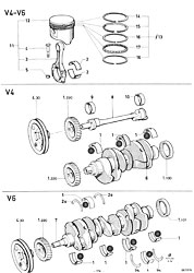 Crankshaft, balance shaft, bearings