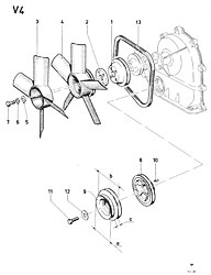 Pulleys, fan - V4