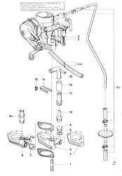One-venturi carburetor and mountings