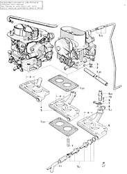 Two-venturi carburetor and mountings - V6