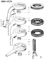 Air cleaners for carburetors types 1 and 2 (12M/15M)