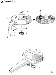 Air cleaners for carburetors types 1 and 2 (12M/15M)