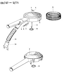 Air cleaners for carburetors type 3 (17M/20M)