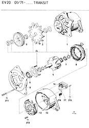 Alternator (Essex) - Bosch 14V/28A