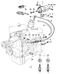 Ignition coil, wiring, spark plugs