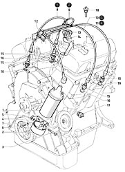 Ignition coil, wiring, spark plugs (Essex)