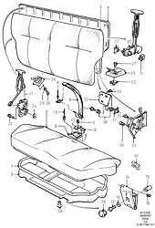 Rear Seat 1-Piece Back (LIFTBACK 3D/5D, KOMBI/ESTATE, CABRIO)