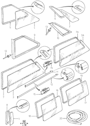 Fixed Quarter Windows / Weatherstrips (EXCEPT CABRIO, EXCEPT VAN)