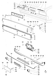 Mouldings, rear bumper