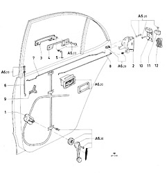 Rear door lock and window controls