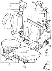 Rear Seat 2-Piece Back With A/Rest (LIFTBACK 3D/5D)