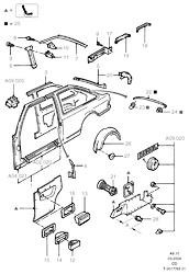 Quarter Panels And Related Parts (LIFTBACK 3D, except XR4I)