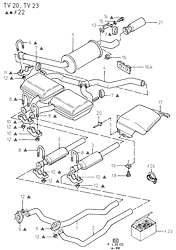 Exhaust System Less Catalyst (TV20, TV23)