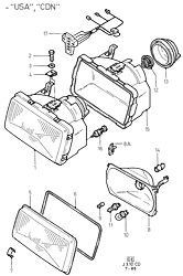 Headlamps Less Long Range Lamp (except CDN/USA)