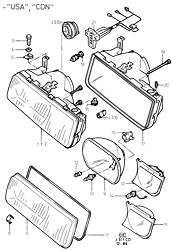 Headlamps With Long Range Lamp (except CDN/USA)