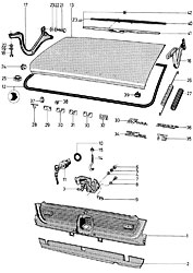 Luggage compartment door, back panel