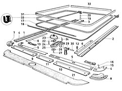 Sliding roof components