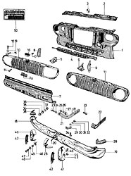 Radiator bulkhead, grille, bumper