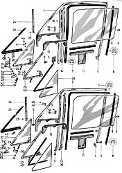 Window frames and glass - front doors