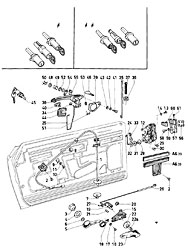 Locks and door window regulators - front doors