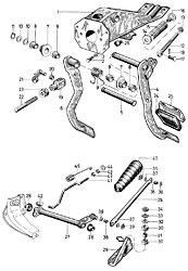 Pedals, clutch control - LHD