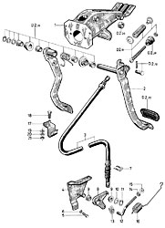 Pedals, clutch control - RHD