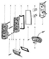 Rear, stop and turn indicator lamps