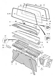 Rear window, package tray