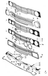 Radiator grill, bumper (CORTINA 07.70-, CORTINA +CDN 07.70-07.72)