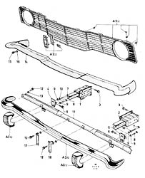 Radiator grill, bumper (CORTINA +CDN 07.72-)