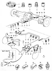 Brake pipes without brake vacuum booster and without brake pressure differential valve