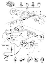 Brake pipes with brake vacuum booster and without brake pressure differential valve
