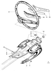 Steering column shroud, steering wheel